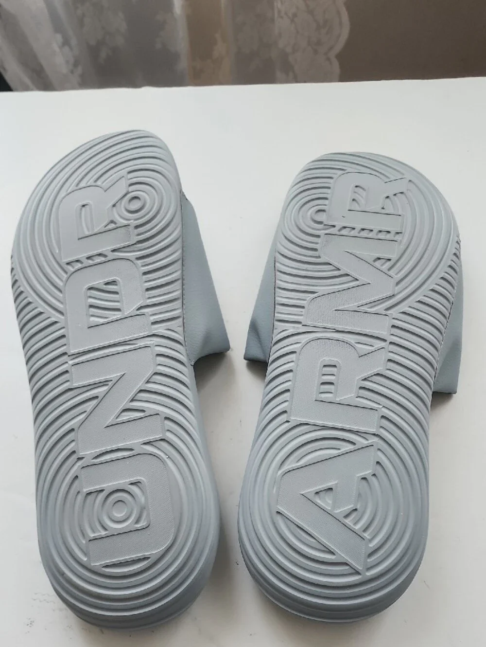 Under Armour Light Gray Logo Slide Sandals
